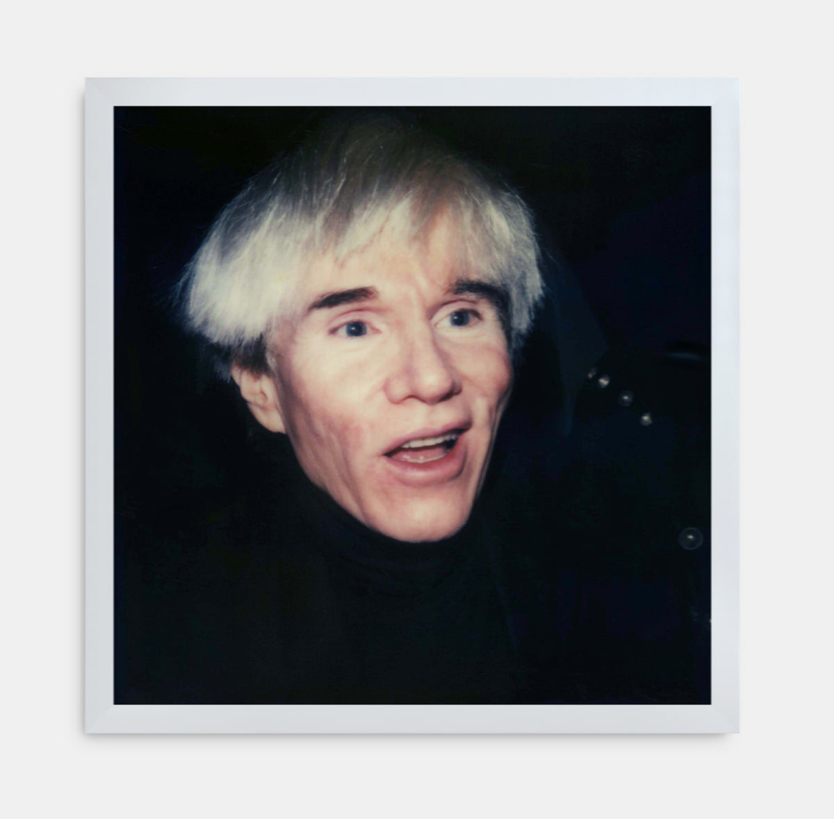 Andy Warhol in the Limelight, framed 80s Polaroid print