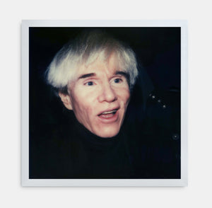 Andy Warhol in the Limelight, framed 80s Polaroid print