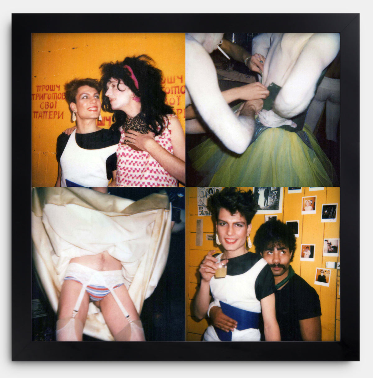 Pyramid Drag Up and Down, 80s Polaroid collage