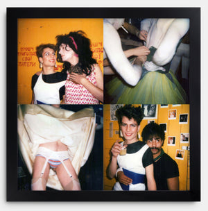 Pyramid Drag Up and Down, 80s Polaroid collage